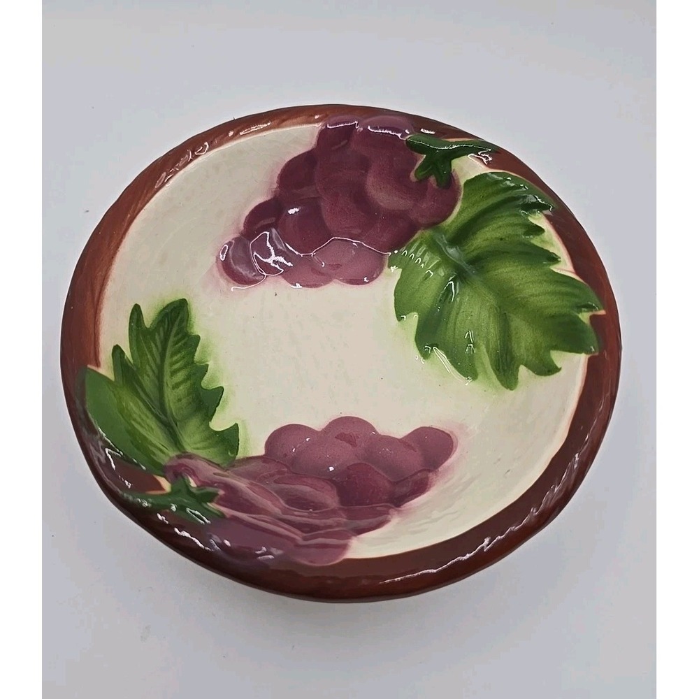 Maddux of California Berry Bowl Grape Clusters Ceramic Vintage Trinket Dish